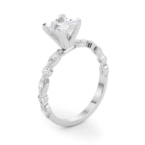 Princess with Marquise Alternating Band
