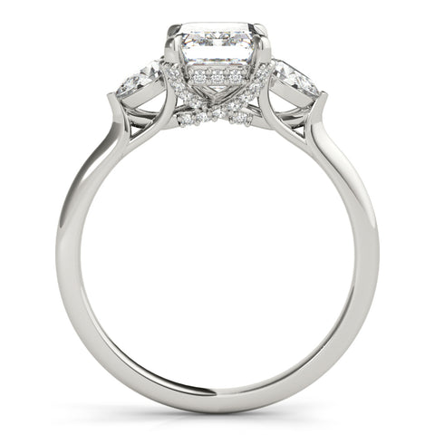 Emerald 3 Stone with flanked Pears