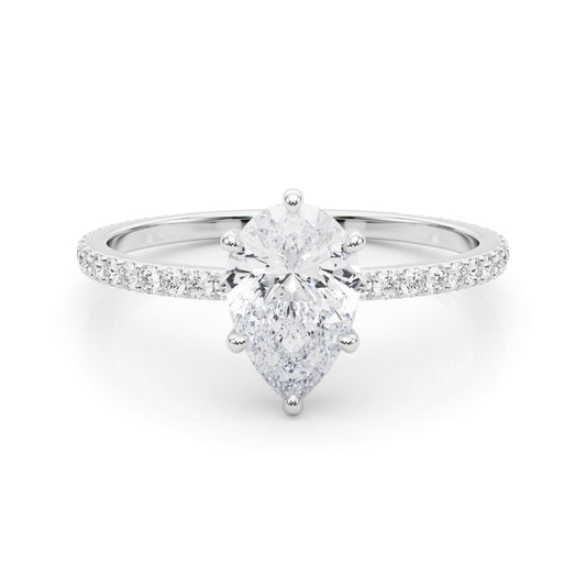 Lab Diamond Pear Pave Hidden Halo