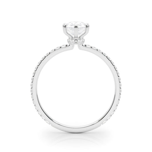 Lab Diamond Pear Pave Hidden Halo