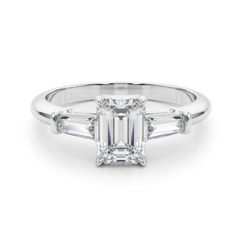 Emerald with Baguette Accent Ring