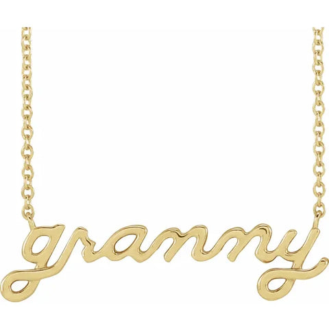 Granny Script Accent Necklace