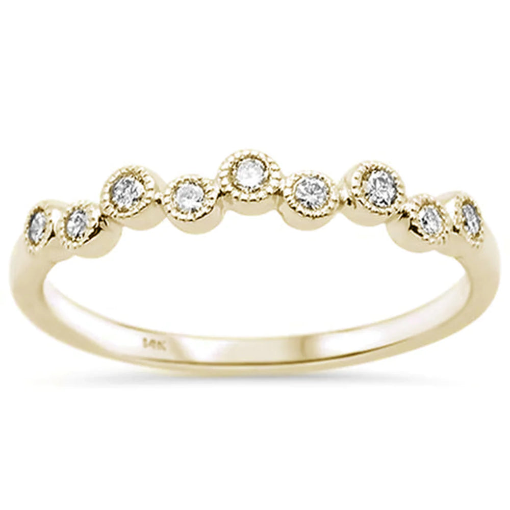 .15ct 14K Yellow Gold Round Bezel Diamond Band Ring