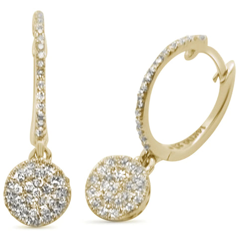 .23ct 14K Yellow Gold Round Drop Dangle Diamond Earrings
