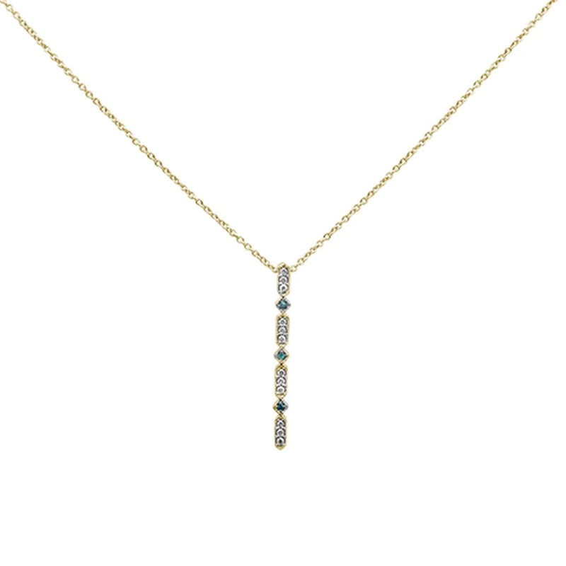 .10ct 10K Yellow Gold Emerald & Diamond Pendant Necklace, 18 in