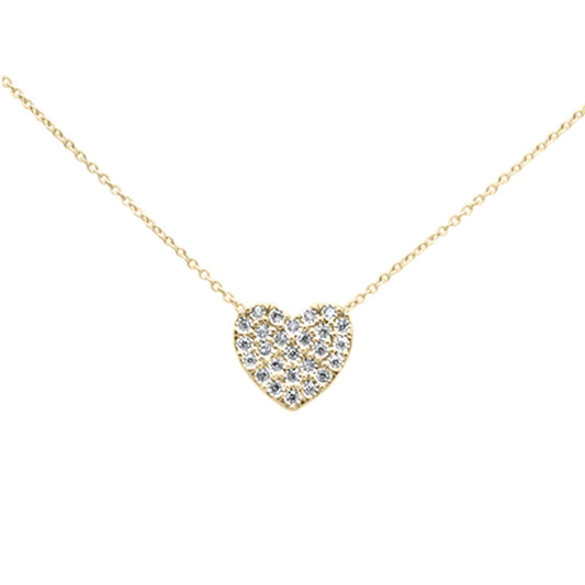 .11ct G SI 10K Yellow Gold Diamond Heart Pendant Necklace