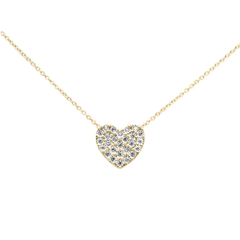 .11ct G SI 10K Yellow Gold Diamond Heart Pendant Necklace