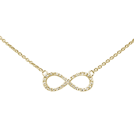 .20ct 14k Yellow Gold Diamond Infinity Pendant Necklace