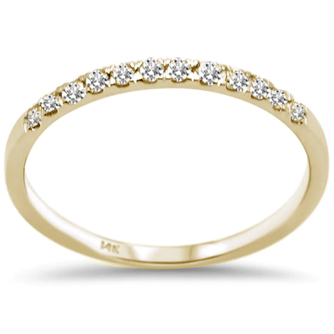 .18ct 4K Yellow Gold Round Diamond Wedding Band Anniversary Stackable Ring