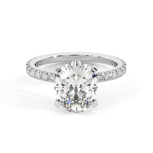 Lab Diamond Oval Hidden Halo