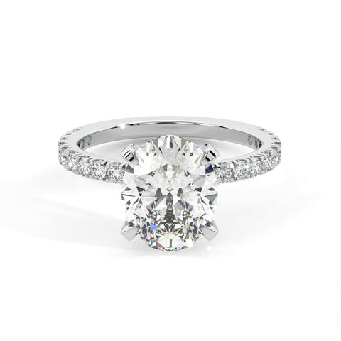 Lab Diamond Oval Hidden Halo