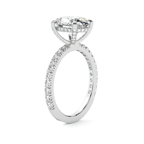 Lab Diamond Oval Hidden Halo