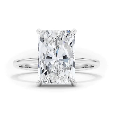 Lab Diamond Radiant Solitaire with Hidden Halo