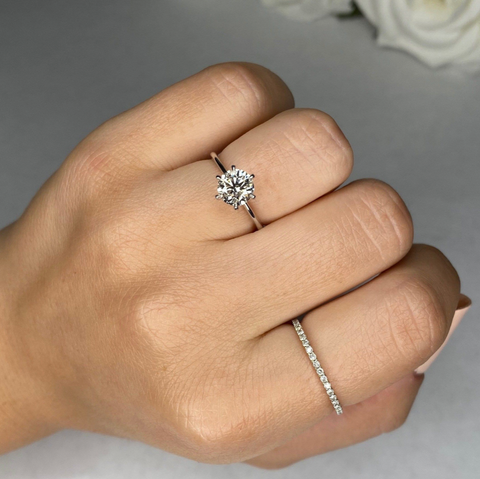 Round Solitaire with Hidden Halo Neck