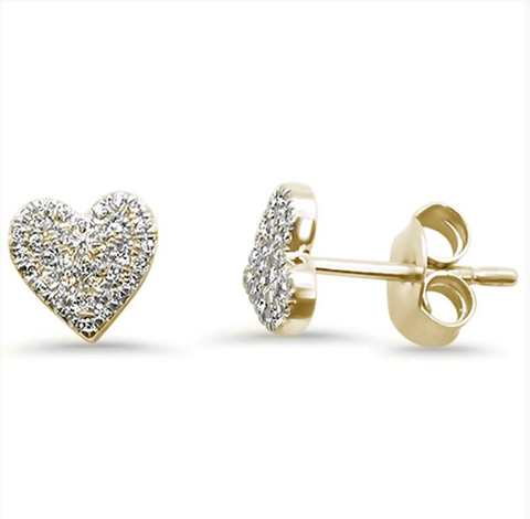 .15ct 14kt Gold Heart Diamond Stud Earrings