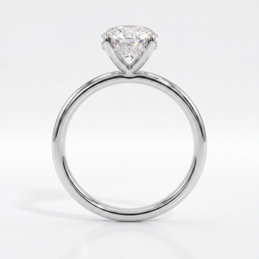 Oval Solitaire with Hidden Halo