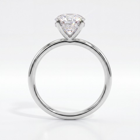 Oval Solitaire with Hidden Halo