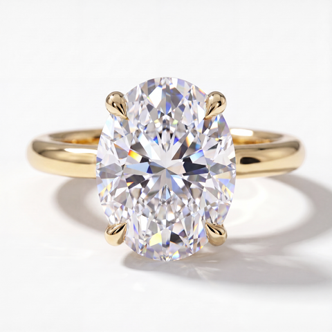 Oval Solitaire with Hidden Halo