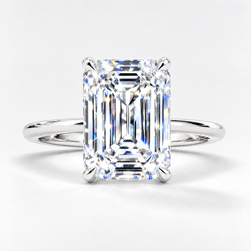 Sleek Emerald Solitaire