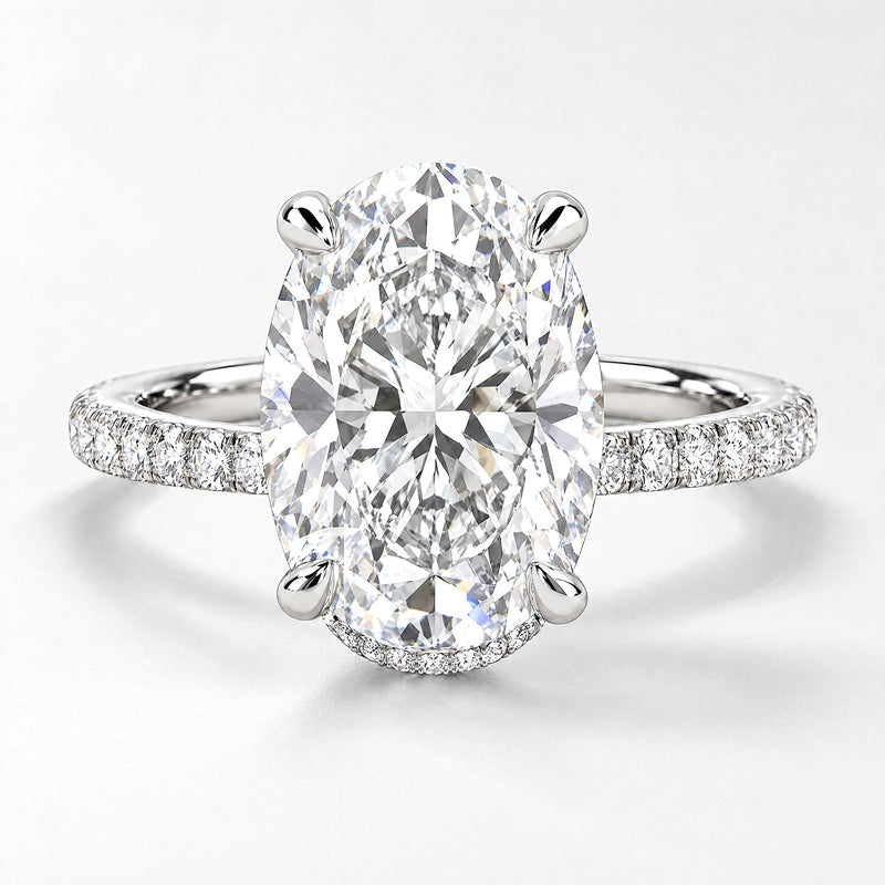 Oval Pave Hidden Halo