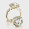 Round Double Halo Ring