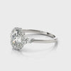 Vintage Oval Halo with Cluster Accent Band