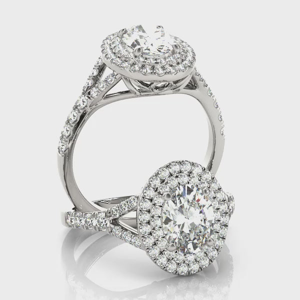 Oval Double Halo with Split Shank