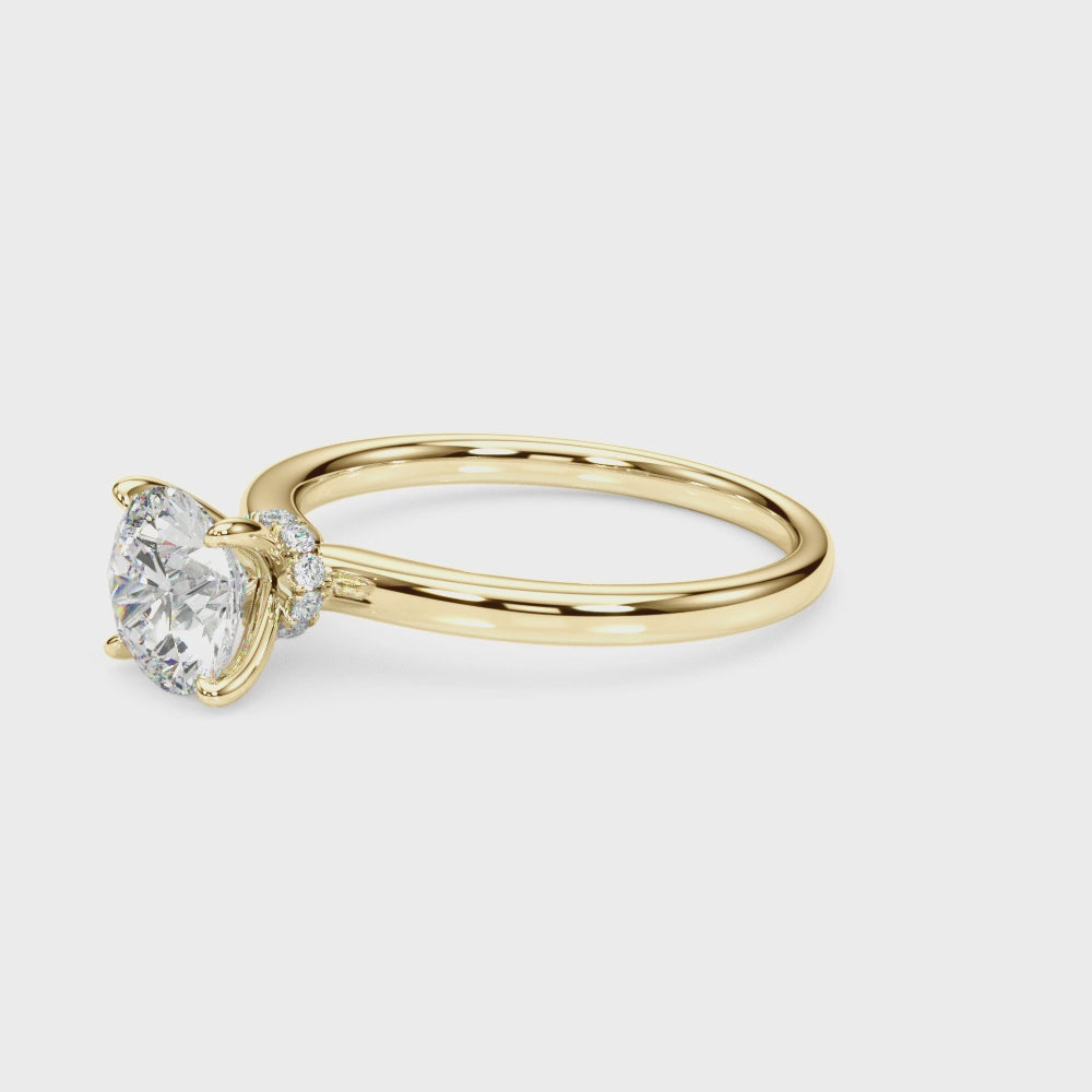 Round Solitaire with Hidden Halo Neck