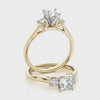Classic Princess 3 Stone Trellis Ring