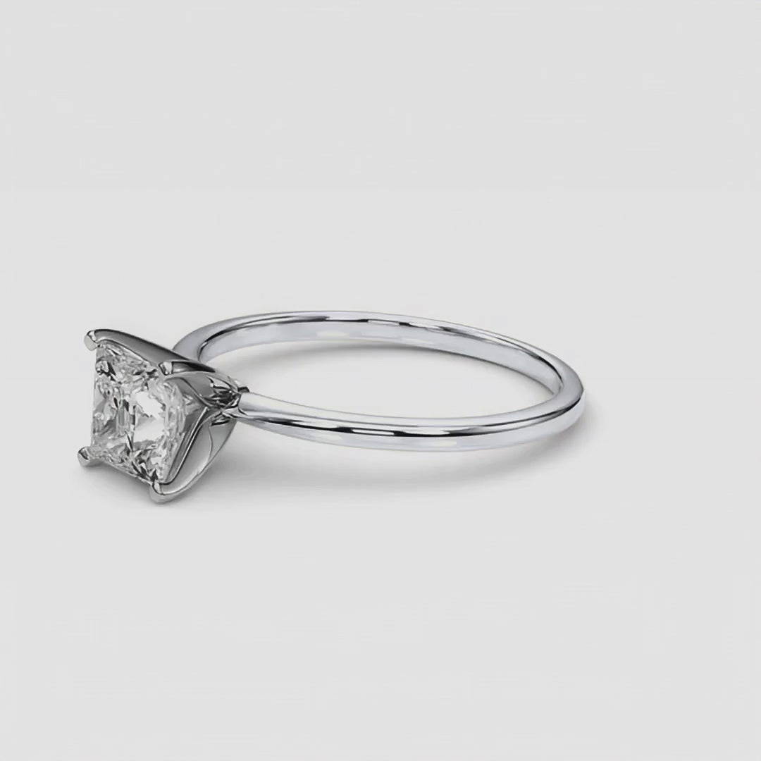 Princess Cathedral Solitaire 360 view, white gold