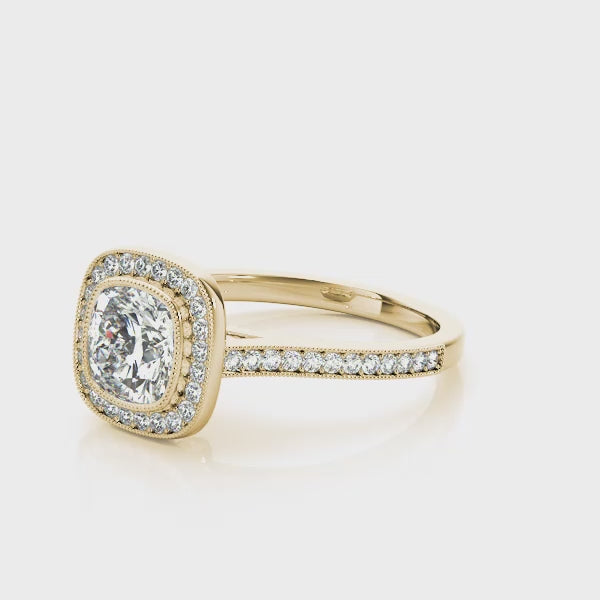 Cushion Halo Vintage RIng