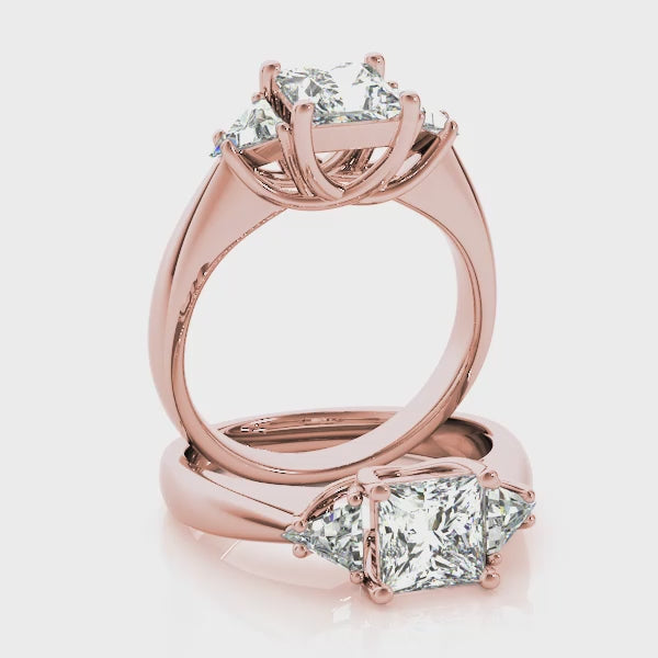 Princess 3 Stone with Trillions