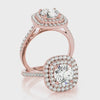 Round Double Halo Ring