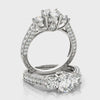 Round 3 Stone with Triple Pave Band