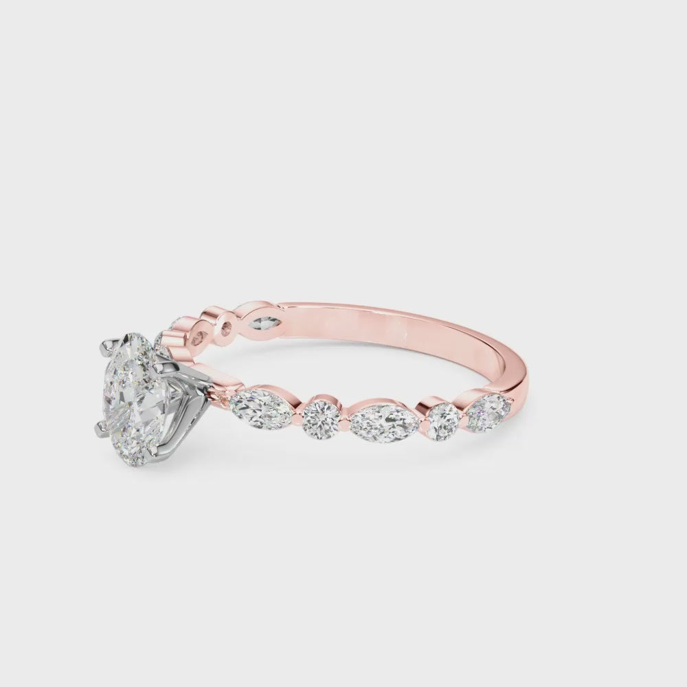 Oval with Marquise Alternating Band