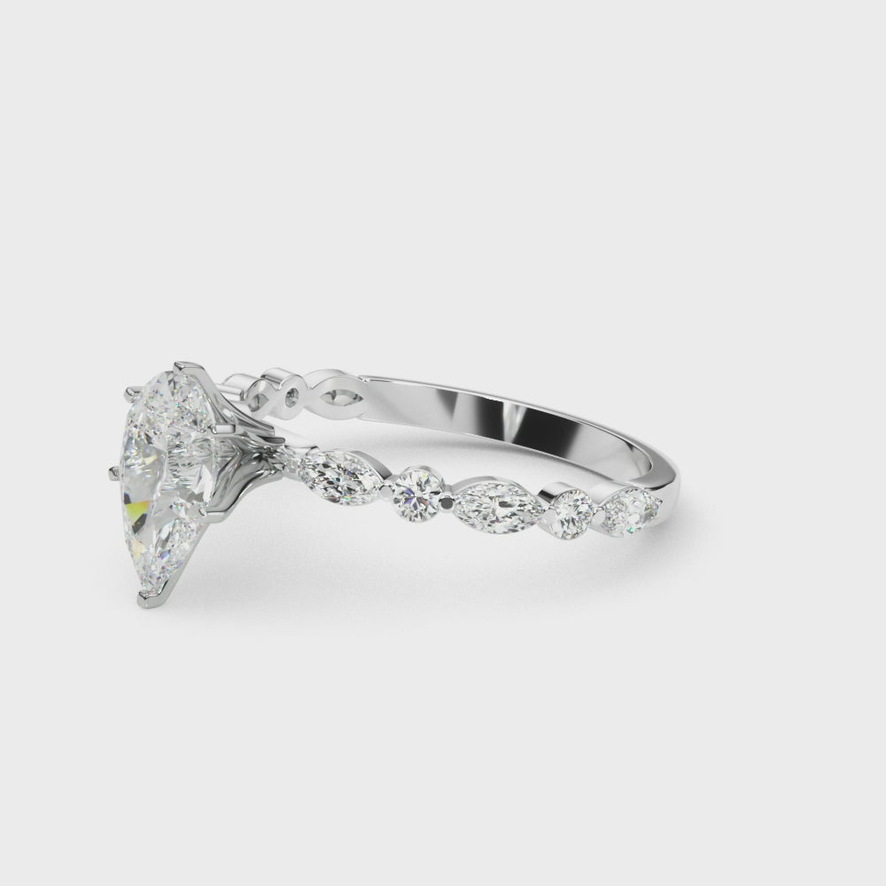 Pear with Marquise Alternating Band