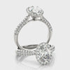 Oval Halo with Triple Pave Band