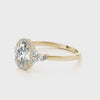 Vintage Oval Halo with Cluster Accent Band