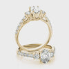 Oval 3 Stone Trellis Pave Ring