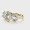 Triple Oval Halo Ring