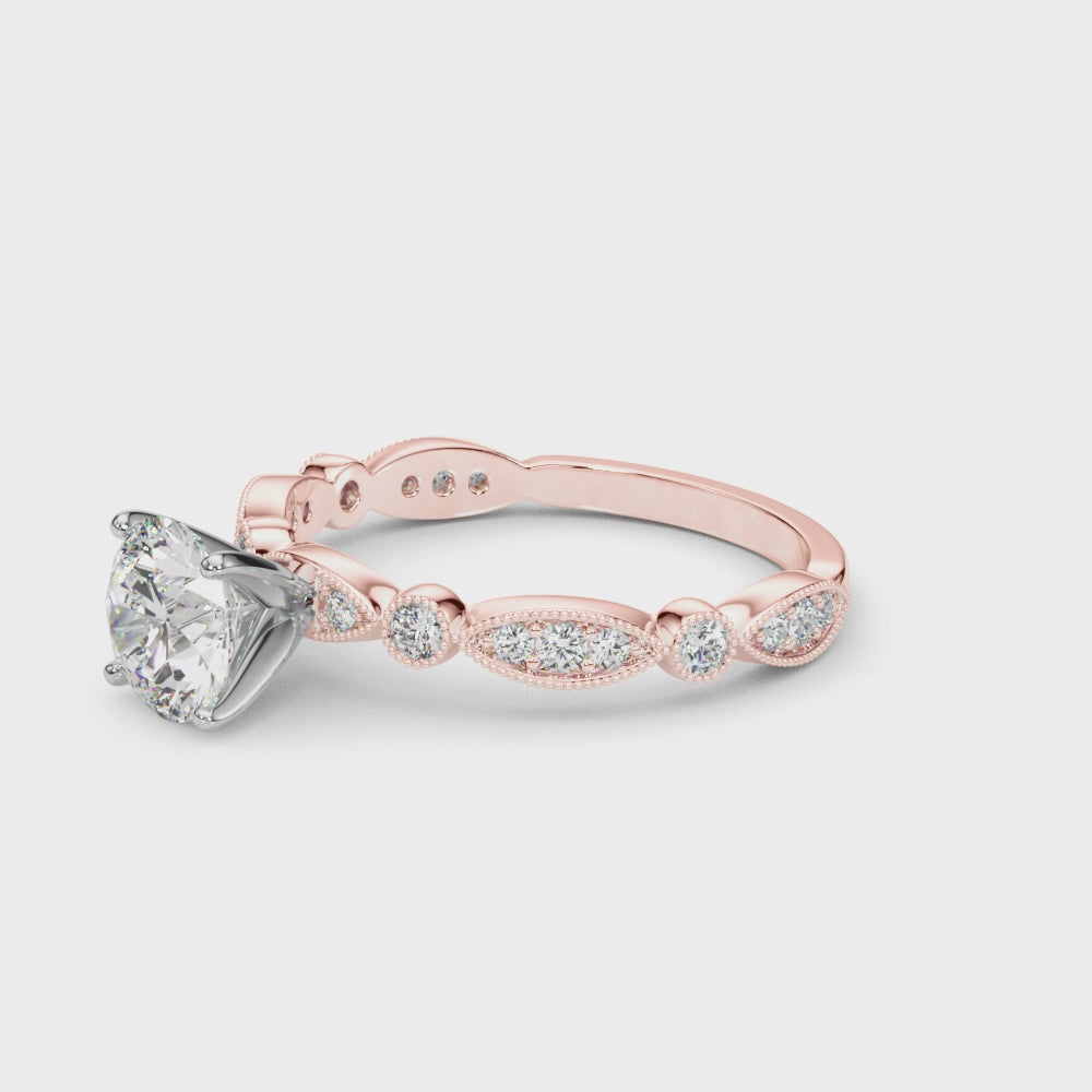Vintage Round with Marquise Alternating Band