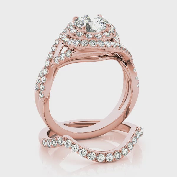 Round Double Halo Infinity Ring