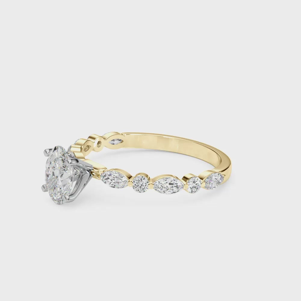 Oval with Marquise Alternating Band