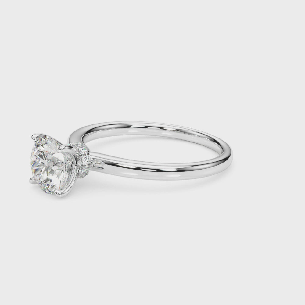 Round Solitaire with Hidden Halo Neck