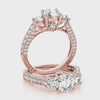 Round 3 Stone with Triple Pave Band