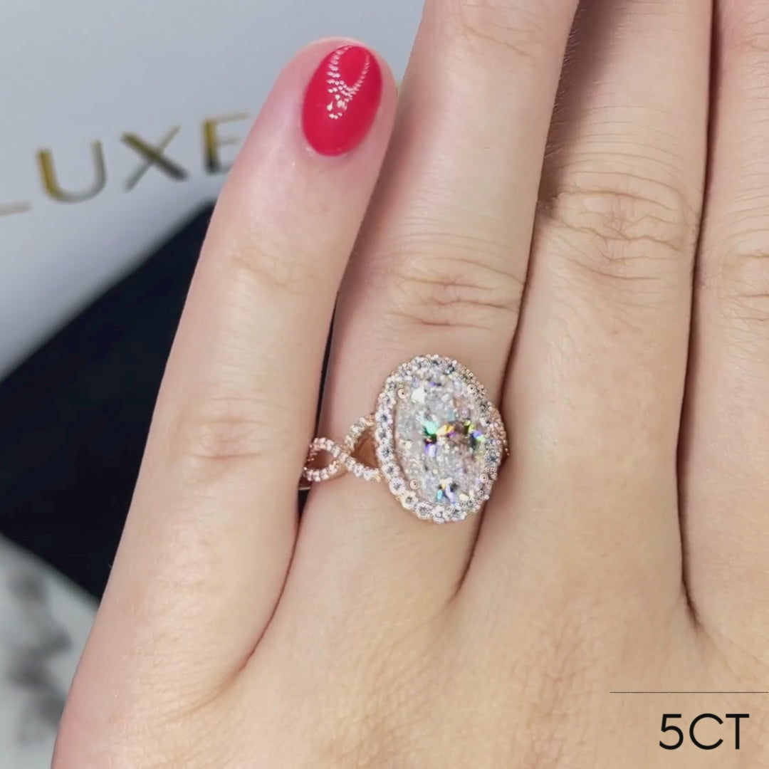 Oval Infinity Halo RIng
