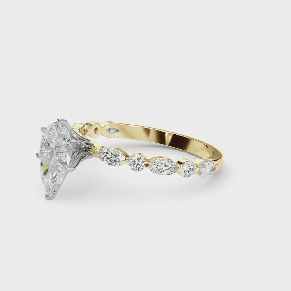 Pear with Marquise Alternating Band