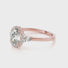 Vintage Oval Halo with Cluster Accent Band