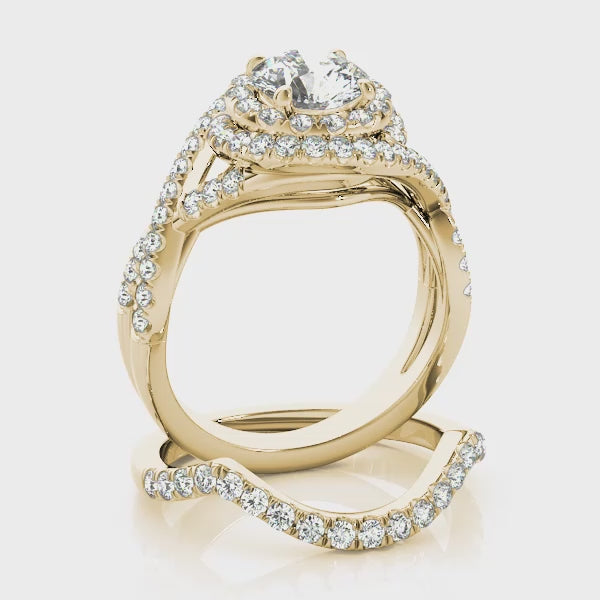 Round Double Halo Infinity Ring