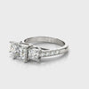 Princess 3 Stone Trellis Pave Ring